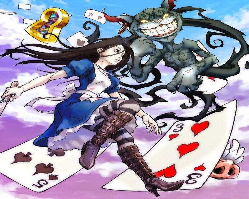 Woman and Cheshire Cat
