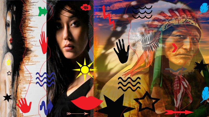 Woman and Chief Collage