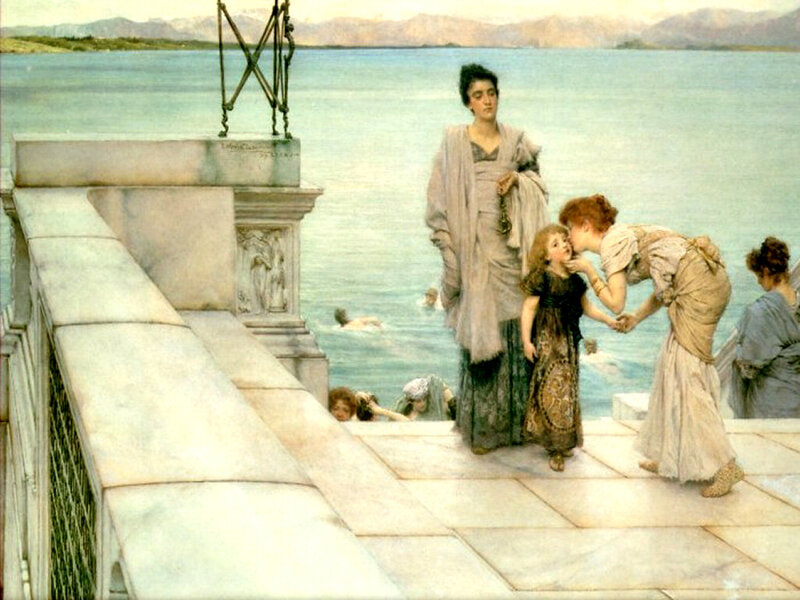 Woman and Child by Sea