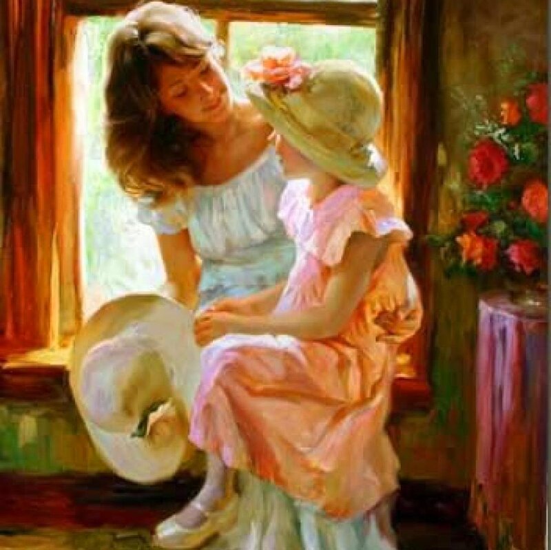 Woman and Child by Window