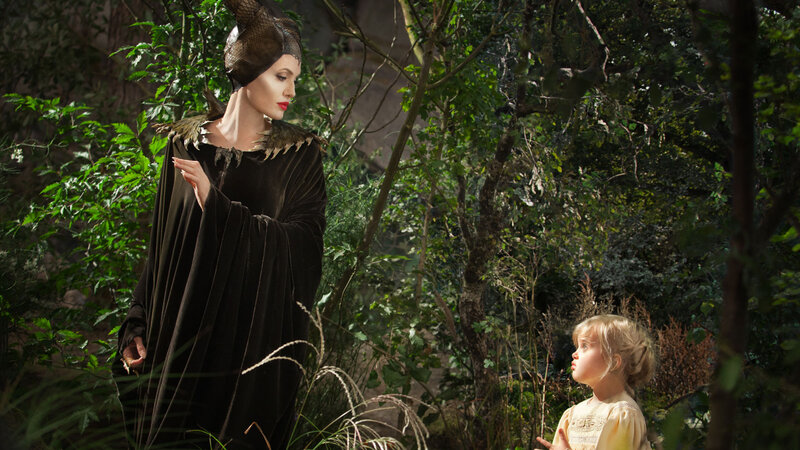 Woman and Child in Forest — Green, Dramatic