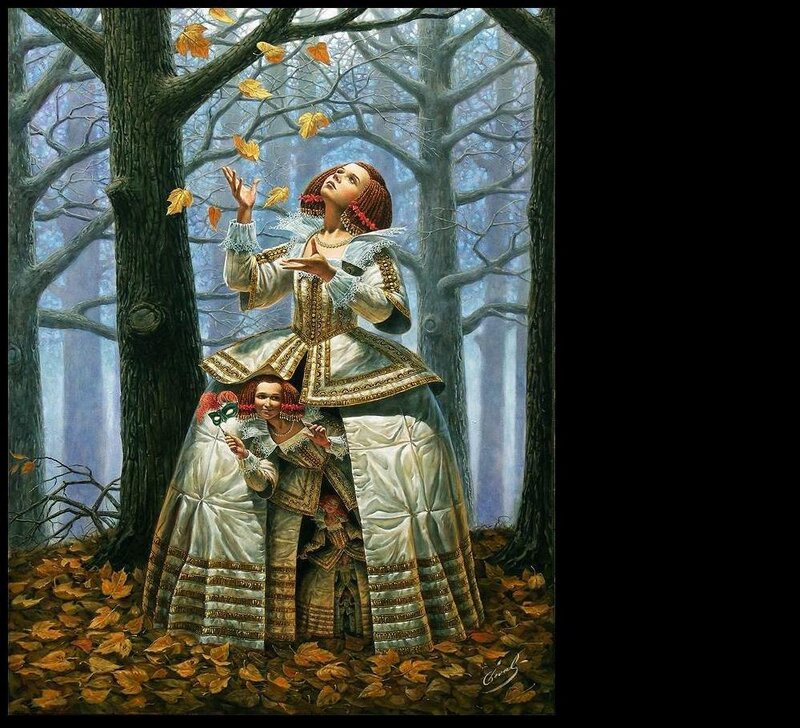 Woman and Child in Forest
