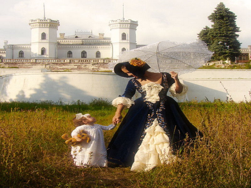 Woman and child in historical dress
