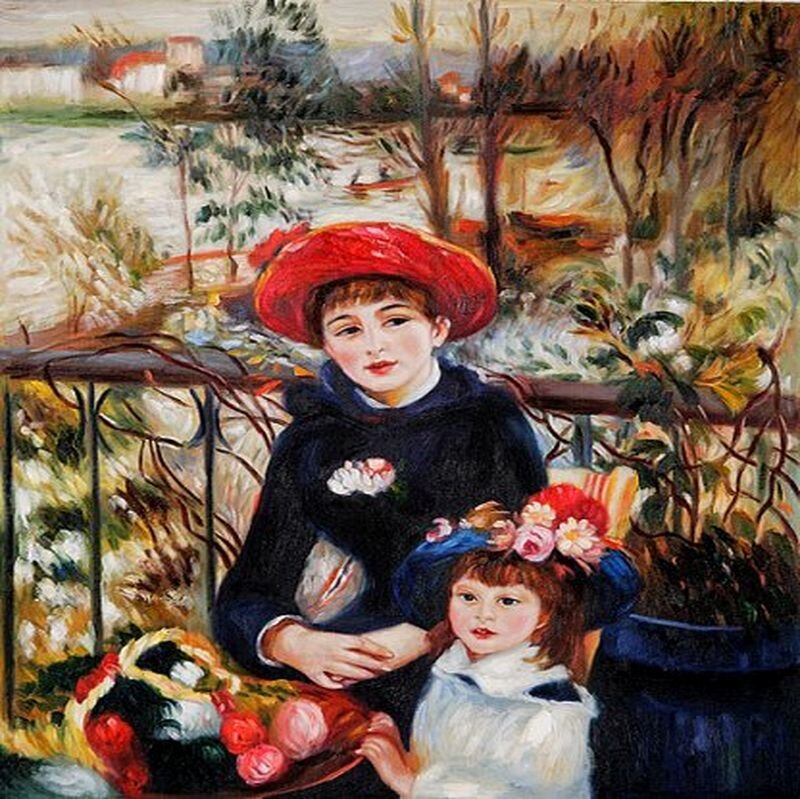 Woman and Child on Balcony