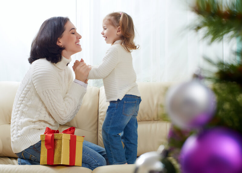 Woman and Child on Couch
