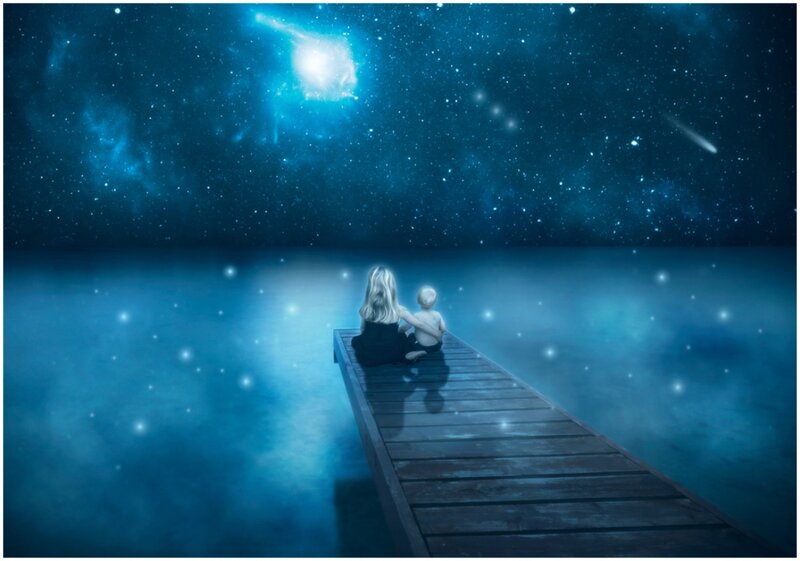 Woman and Child on Dock
