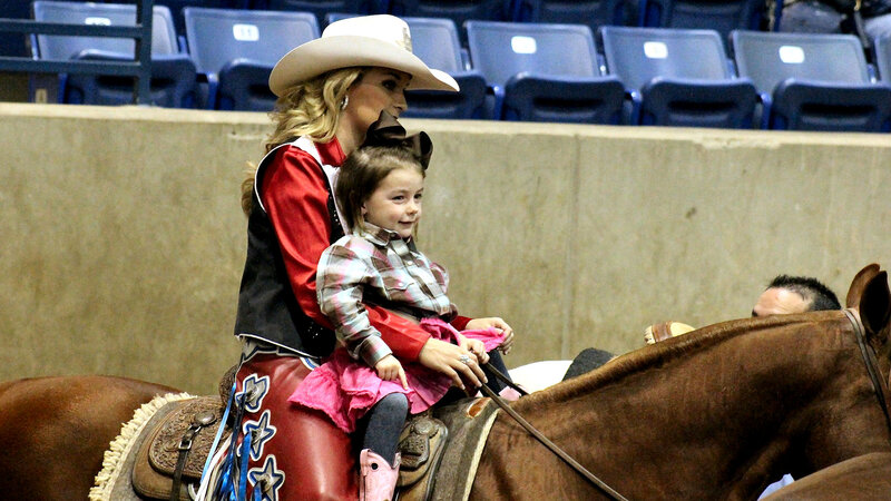 Woman and Child on Horse