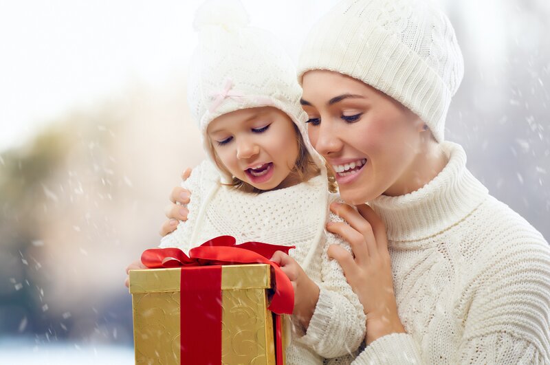 Woman and Child with Gift