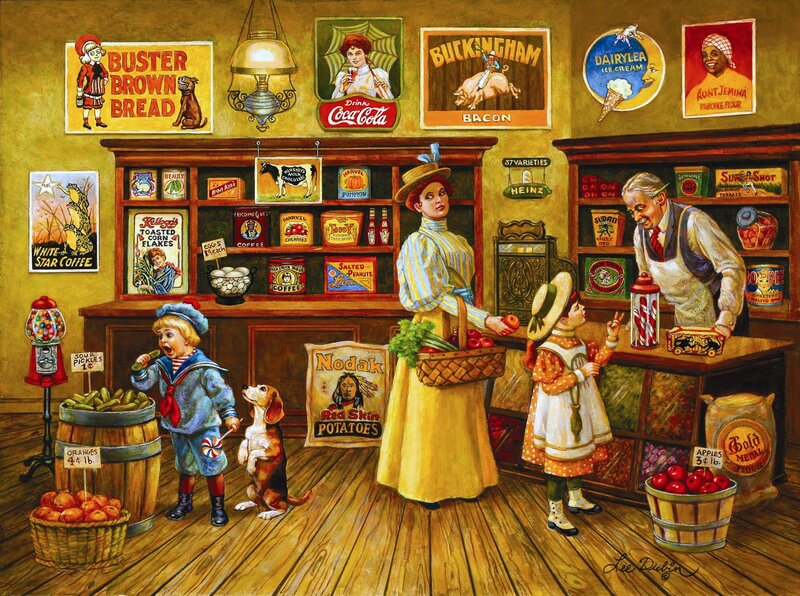 Woman and Children in Store