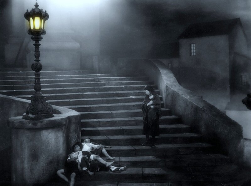 Woman and Children on Stairs