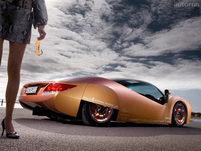 Woman and Concept Car — Gold