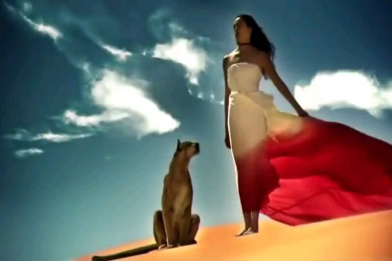 Woman and Cougar