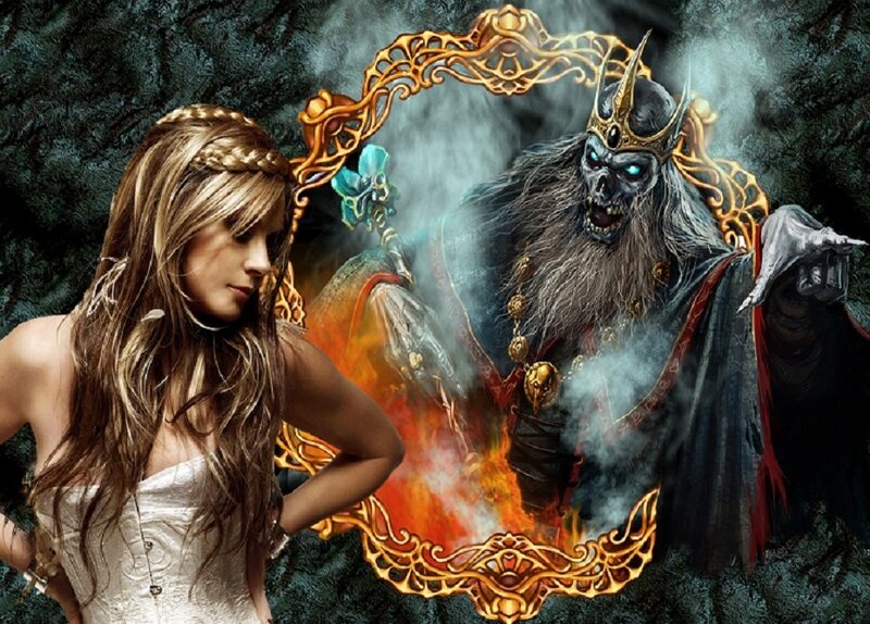 Woman and Demon in Mirror