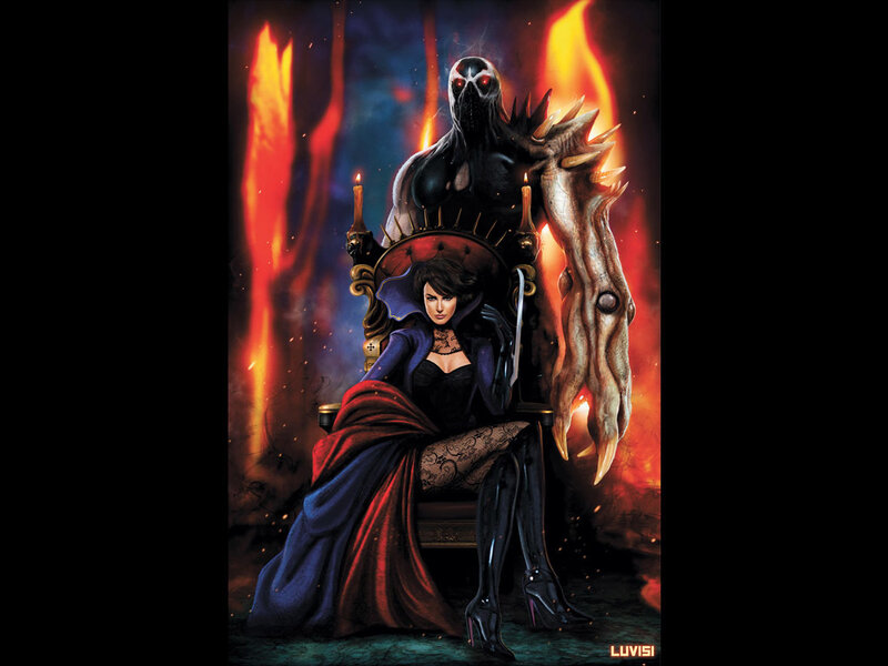 Woman and Demon on Throne