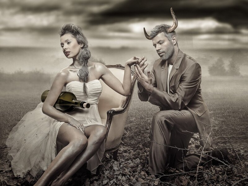 Woman and Devil Man — Brown