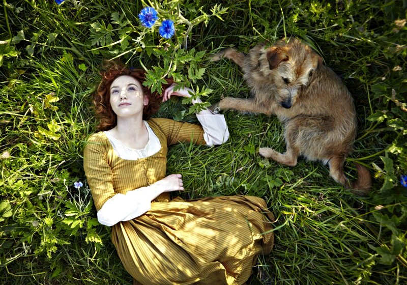Woman and Dog in Grass