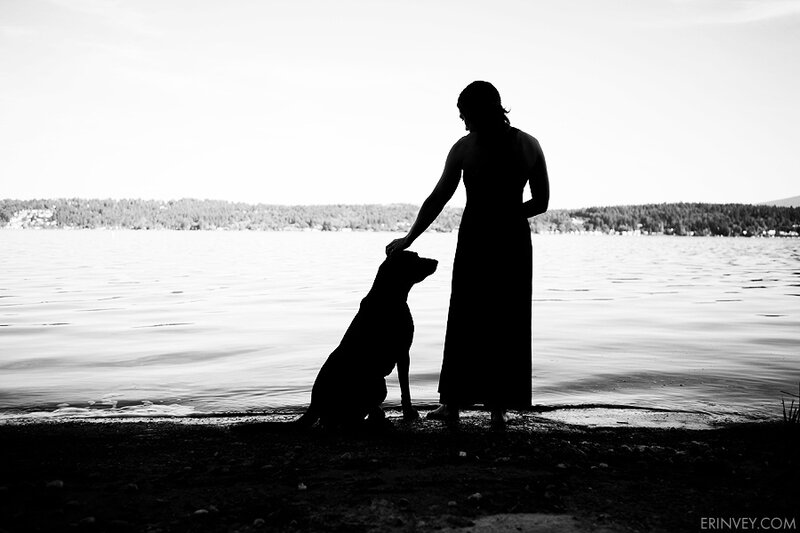 Woman and Dog Silhouette