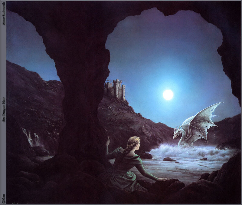 Woman and Dragon in Cave