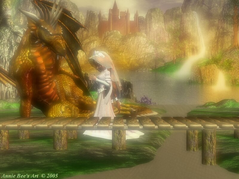 Woman and Dragon on Bridge