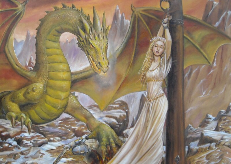 Woman and Dragon — Yellow