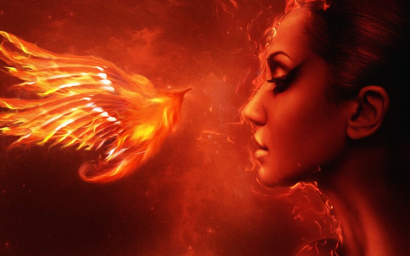 Woman and Firebird