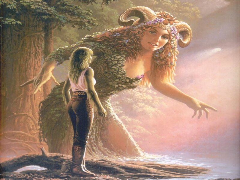 Woman and Forest Spirit — Green