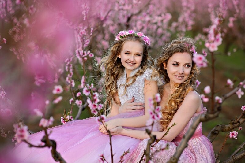 Woman and Girl in Pink — Serene