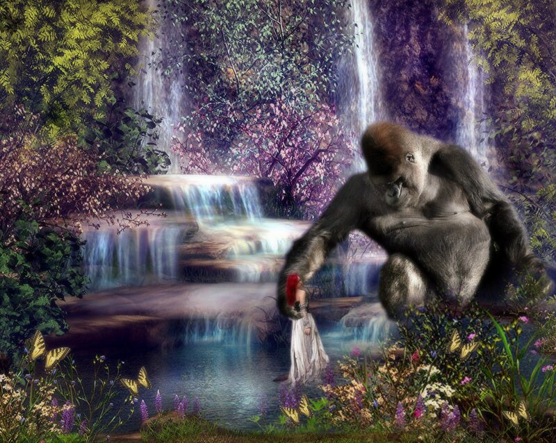 Woman and Gorilla — Green