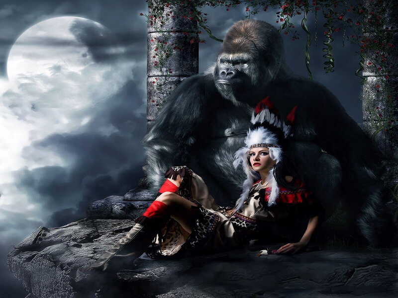 Woman and Gorilla
