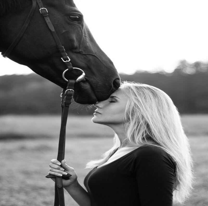 Woman and Horse — Black