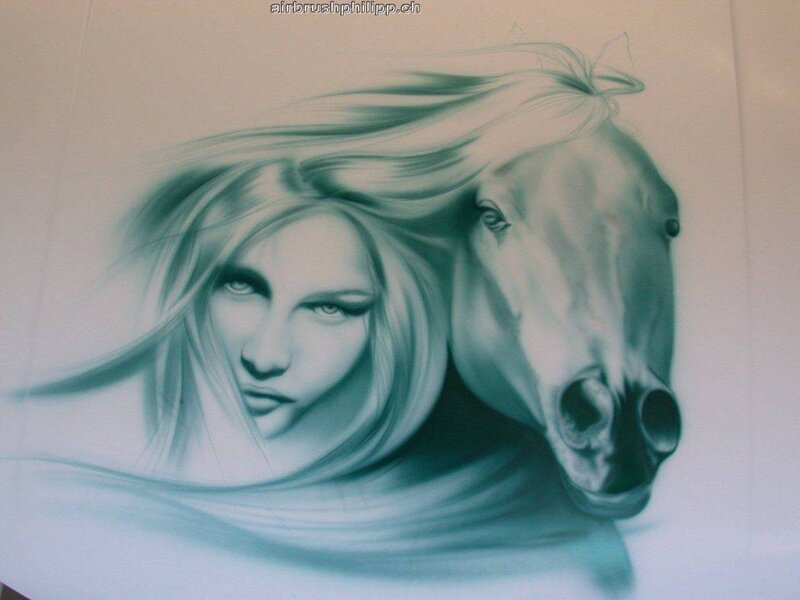 Woman and Horse Head