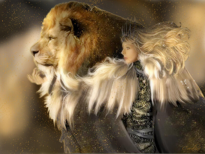 Woman and Lion — Golden