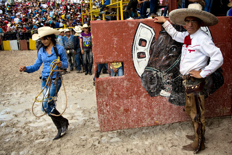 Woman and Man at Rodeo