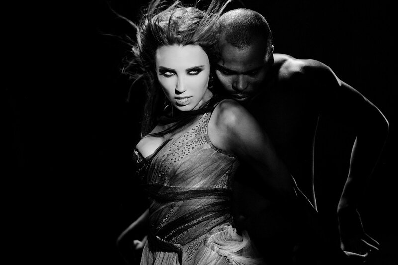 Woman and Man Dancing — Black, Dramatic, Photograph, Dance