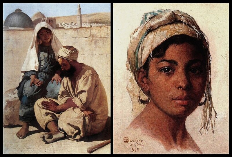Woman and Man in Desert — Beige