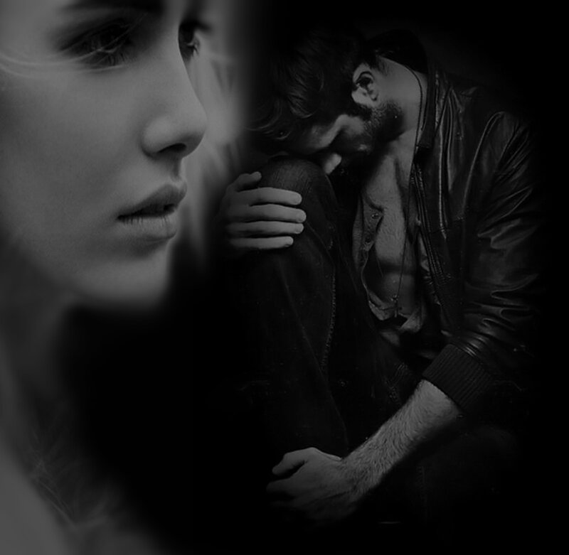 Woman and Man in Distress — Black