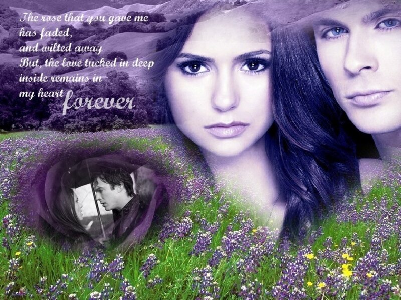 Woman and Man in Field — Purple