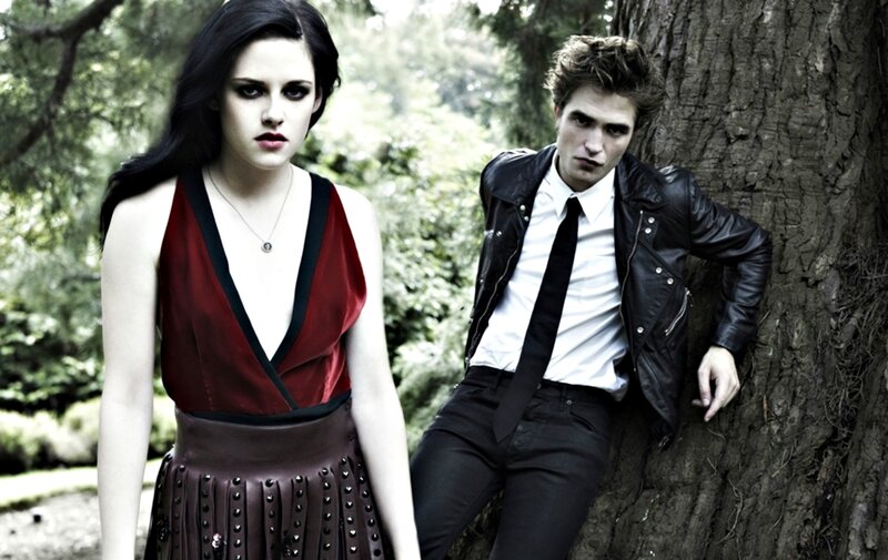 Woman and Man in Forest — Black, Dramatic