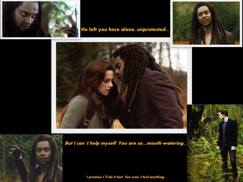 Woman and Man in Forest — Green, Dramatic