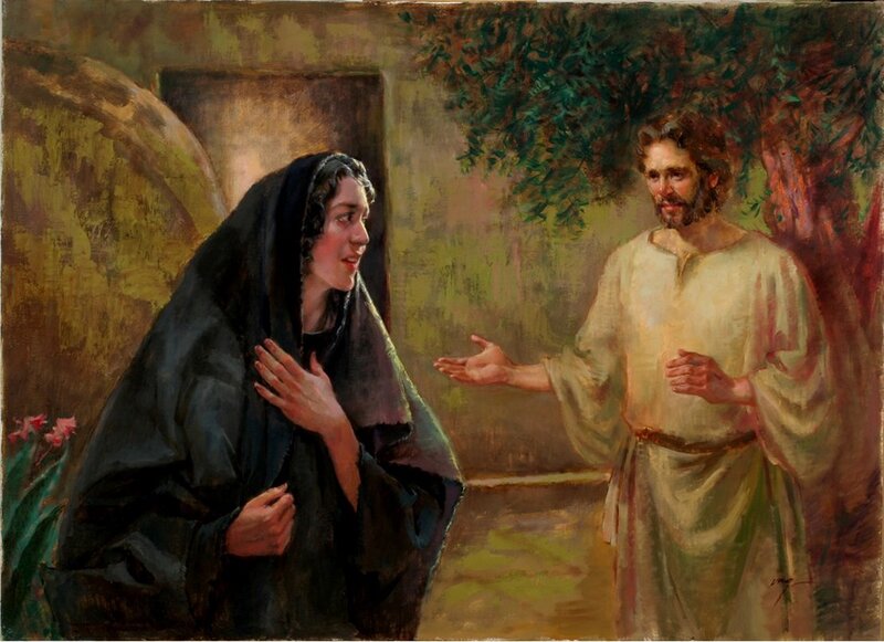 Woman and Man in Garden — Green, Serene, Afternoon