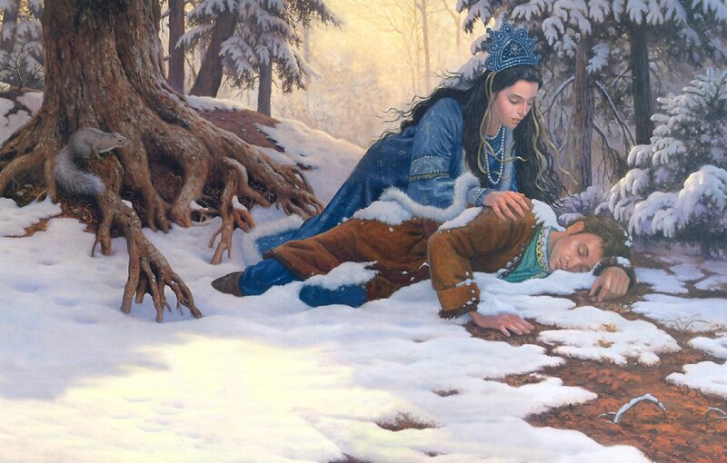 Woman and Man in Snow