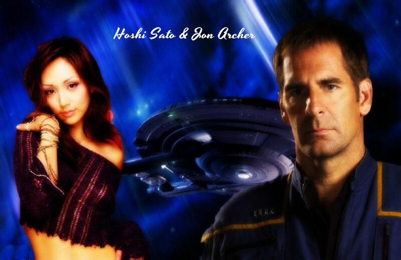 Woman and Man in Space — Blue, Dramatic