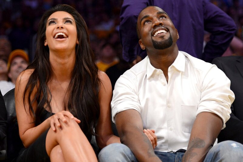 Woman and Man Laughing — Black