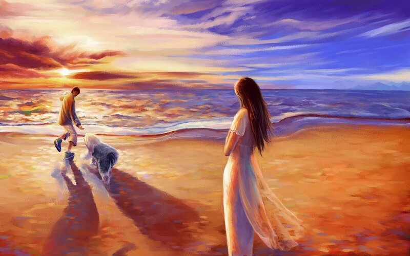 Woman and Man on Beach