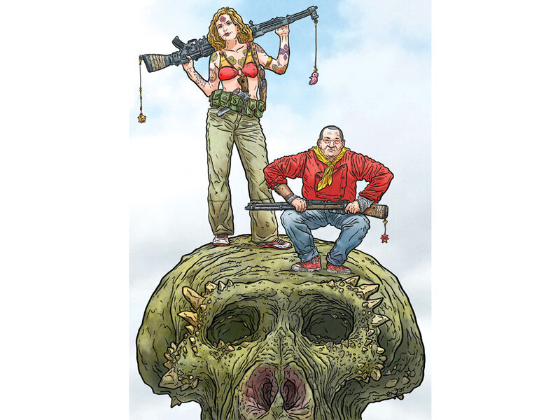 Woman and Man on Skull