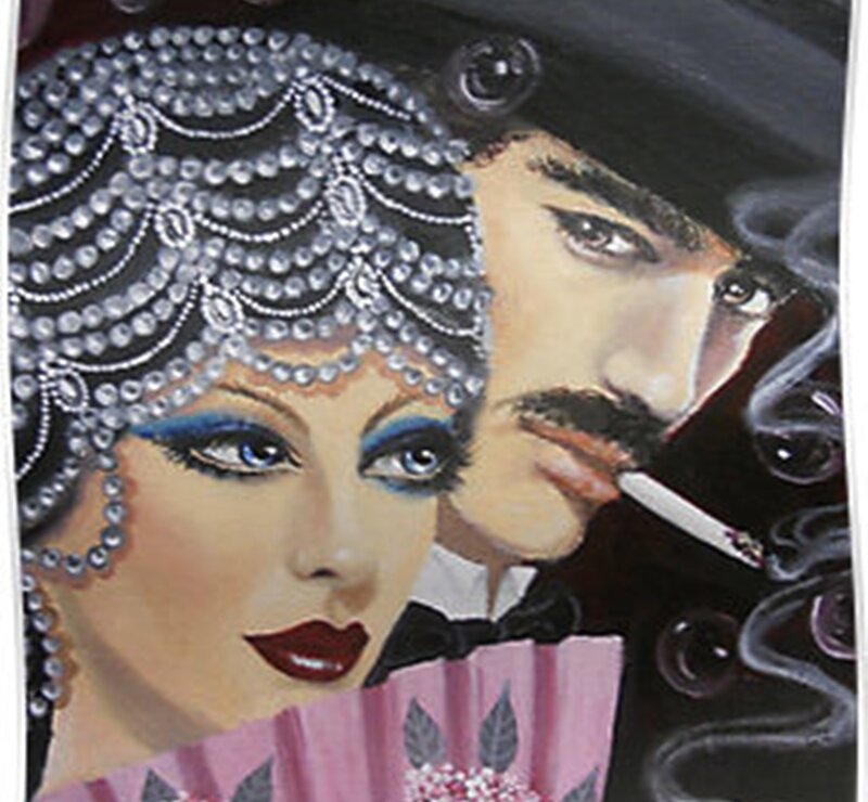 Woman and Man Portrait — Black, Dramatic
