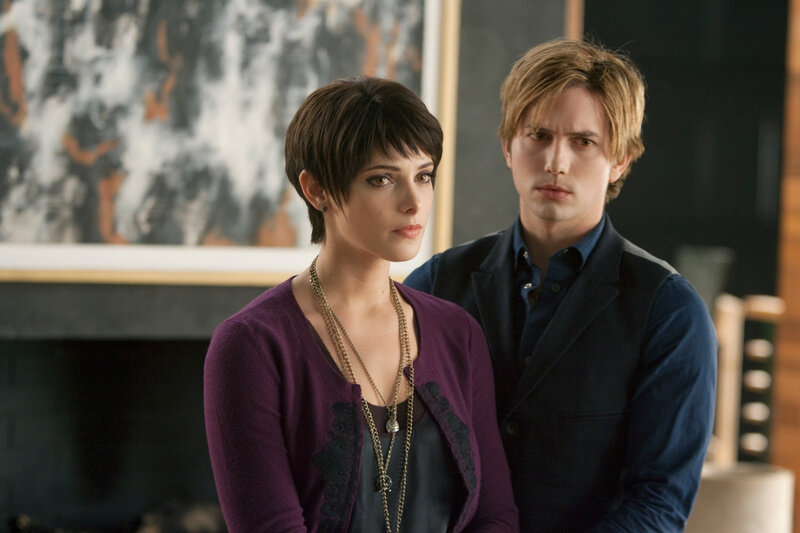 Woman and Man Standing — Purple