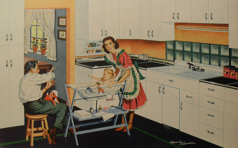 Woman and Man with Baby