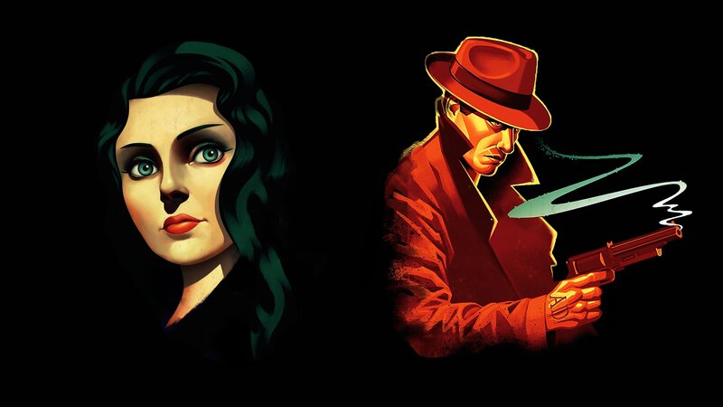 Woman and Man with Gun — Black, Dramatic