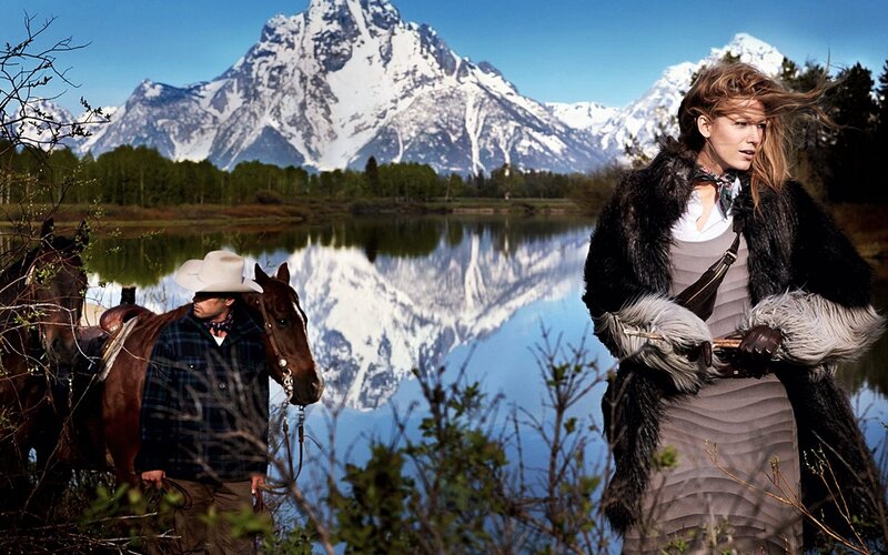 Woman and Man with Horses